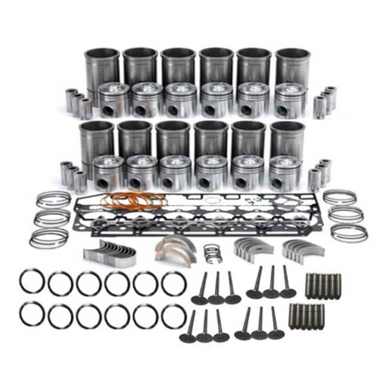 Complete 12-Cylinder Diesel Engine Rebuild Kit with Pistons, Liners, and Gaskets